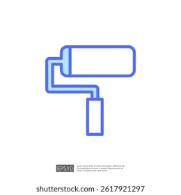 Icon of a Paint Roller Representing Home Renovation and Interior Design Concepts in a Clean Graphic Style