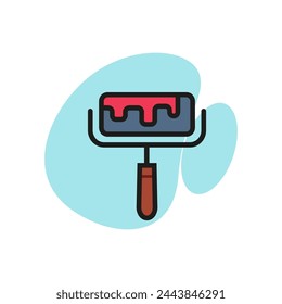 Icono del rodillo de pintura. Herramienta, decoración, reparación. Concepto de reparación. Se puede utilizar para temas como equipo, pintor, interior.