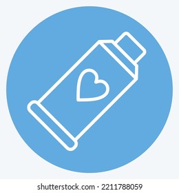 Icon Paint Tube. suitable for Paint Art Tools symbol. blue eyes style. simple design editable. design template vector. simple illustration