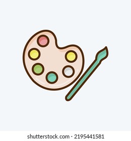 Icon Painting. suitable for education symbol. flat style. simple design editable. design template vector. simple illustration