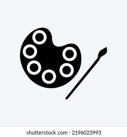 Icon Painting. suitable for education symbol. glyph style. simple design editable. design template vector. simple illustration