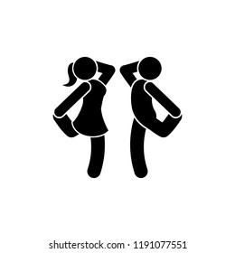 icon pair dance, people dance, simple pictogram, man and woman together, stick figure man