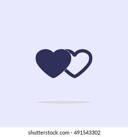 Icon pair of hearts.