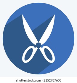 Icon Pair of Scissors 1. suitable for Tailor symbol. long shadow style. simple design editable. design template vector. simple symbol illustration