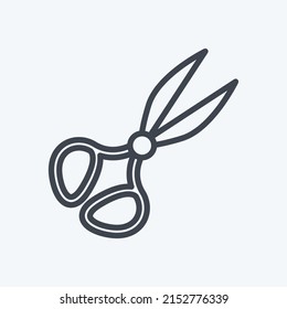 Icon Pair of Scissors 2. suitable for Tailor symbol. line style. simple design editable. design template vector. simple symbol illustration