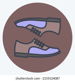 Icon Pair of Shoes. suitable for men accessories symbol. color mate style. simple design editable. design template vector. simple symbol illustration