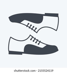 Icon Pair of Shoes. suitable for men accessories symbol. glyph style. simple design editable. design template vector. simple symbol illustration