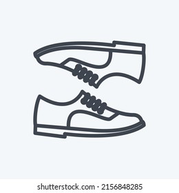 Icon Pair of Shoes. suitable for men accessories symbol. line style. simple design editable. design template vector. simple symbol illustration