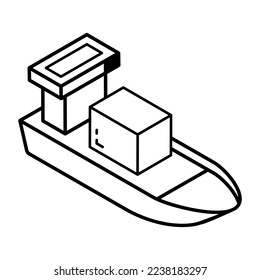 Un icono del diseño de línea de pallet 