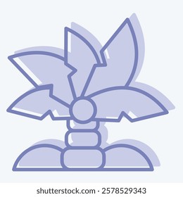 Icon Palm. related to Summer symbol. two tone style. design editable