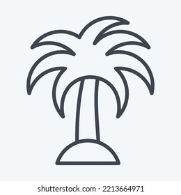 Icon Palm. suitable for Summer symbol. line style. simple design editable. design template vector. simple illustration