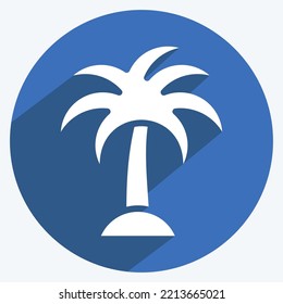 Icon Palm. suitable for Summer symbol. long shadow style. simple design editable. design template vector. simple illustration