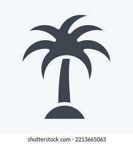 Icono Palm. adecuado para el símbolo de verano. estilo glifo. diseño simple editable. vector de plantilla de diseño. ilustración simple
