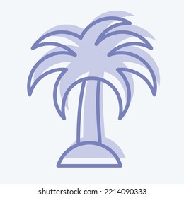 Icon Palm. suitable for Summer symbol. two tone style. simple design editable. design template vector. simple illustration