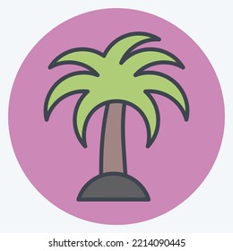 Icon Palm. suitable for Summer symbol. color mate style. simple design editable. design template vector. simple illustration