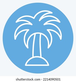 Icono Palm. adecuado para el símbolo de verano. estilo ojos azules. diseño simple editable. vector de plantilla de diseño. ilustración simple
