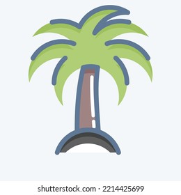 Icono Palm. adecuado para el símbolo de verano. estilo garabato. diseño simple editable. vector de plantilla de diseño. ilustración simple
