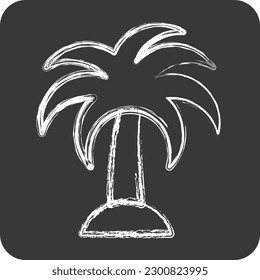 Icon Palm. suitable for Summer symbol. chalk Style. simple design editable. design template vector. simple illustration