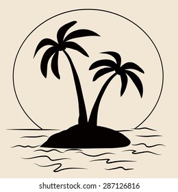 Icon palms. Summer.