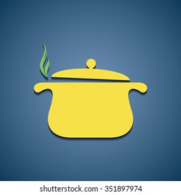 Icon pan for cooking. Stock vector illustration.