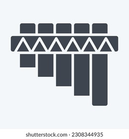 Icon Pan Flute. related to American Indigenous symbol. glyph style. simple design editable