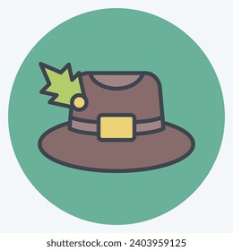 Icon Panama. related to Hat symbol. color mate style. simple design editable. simple illustration