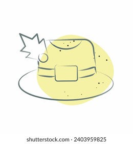 Icon Panama. related to Hat symbol. Color Spot Style. simple design editable. simple illustration