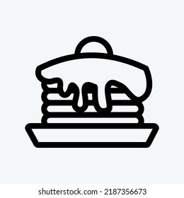 Icon Pancake. suitable for Bakery symbol. line style. simple design editable. design template vector. simple illustration