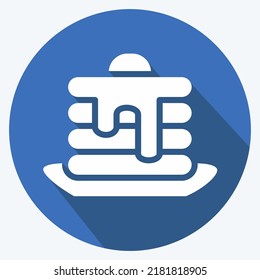 Icon Pancake. suitable for Bee Farm. Long Shadow Style. simple design editable. design template vector. simple illustration
