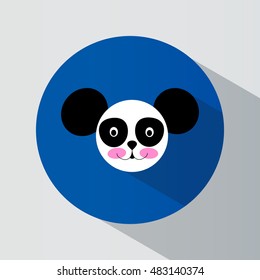 Icon. Panda. Animals. Pretty. Bright. Flat design.