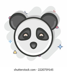 Icon Panda. related to Animal Head symbol. Comic Style. simple design editable. simple illustration. cute. education