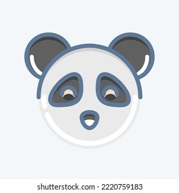 Icon Panda. related to Animal Head symbol. doodle style. simple design editable. simple illustration. cute. education