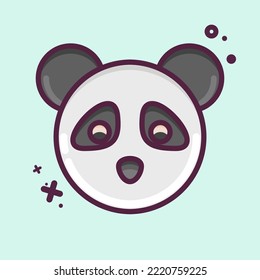 Icon Panda. related to Animal Head symbol. MBE style. simple design editable. simple illustration. cute. education