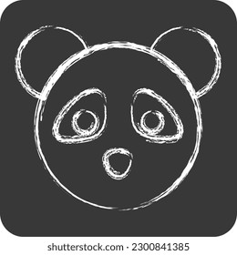 Icon Panda. related to Animal Head symbol. chalk Style. simple design editable. simple illustration. cute. education