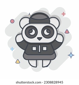 Icon Panda. related to Chinese New Year symbol. comic style. simple design editable