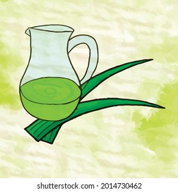 Icon Pandan Leaf Water Vector Infographic Klepon