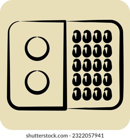 Icon Panel. related to Air Conditioning symbol. hand drawn style. simple design editable. simple illustration