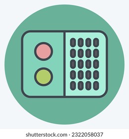 Icon Panel. related to Air Conditioning symbol. color mate style. simple design editable. simple illustration