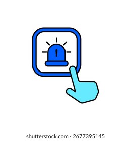 Icono de un Botón de pánico, aislado contra un fondo limpio.