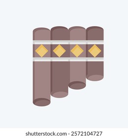 Icon Panpipe. related to Native American symbol. flat style. design editable