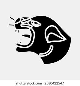 Icon panther. Traditional tattoo elements. Icon in glyph style.