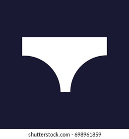 Icon of panties. Underwear vector icon on dark blue background. 
