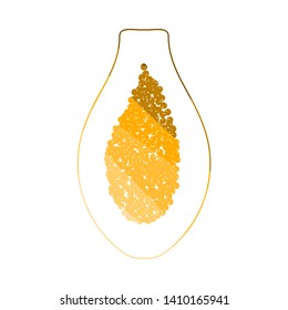 Icono De Papaya. Diseño de la escalera de color plana. Ilustración vectorial.