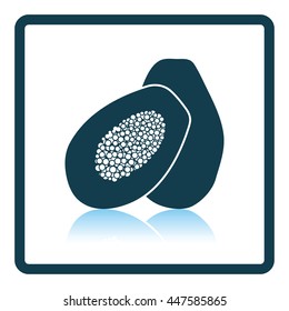 Icon of Papaya. Shadow reflection design. Vector illustration.