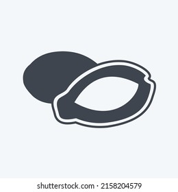 Icon Papaya. suitable for Fruits and Vegetables symbol. glyph style. simple design editable. design template vector. simple symbol illustration