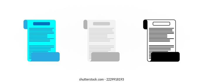 Icon for paper bill illustration