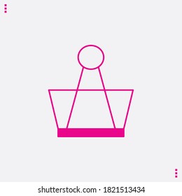icon Paper clip Pink vector illustration