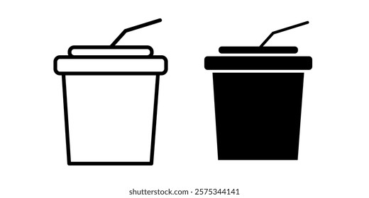 The icon of Paper cup. Simple flat icon illustration of Paper cup. Paper cup Icon Vector illustration logo template for many purpose.