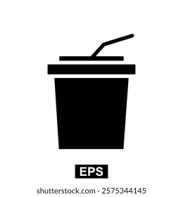 The icon of Paper cup. Simple flat icon illustration of Paper cup. Paper cup Icon Vector illustration logo template for many purpose.
