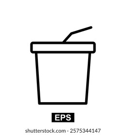 The icon of Paper cup. Simple flat icon illustration of Paper cup. Paper cup Icon Vector illustration logo template for many purpose.
